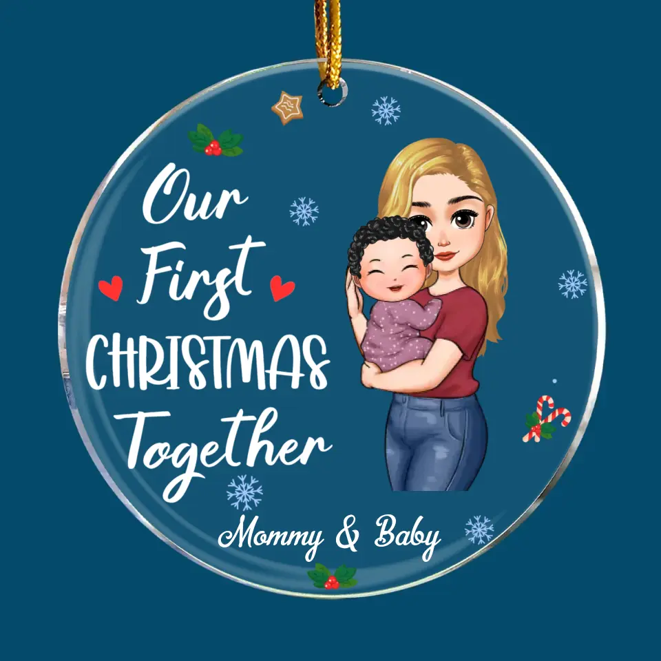 Our First Christmas With My Baby - Personalized Custom Mica Ornament - Christmas Gift For Mom, Family Members