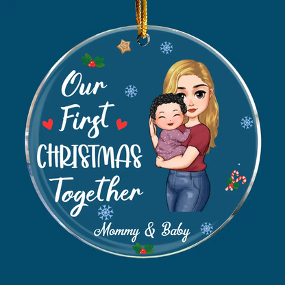 Our First Christmas With My Baby - Personalized Custom Mica Ornament - Christmas Gift For Mom, Family Members