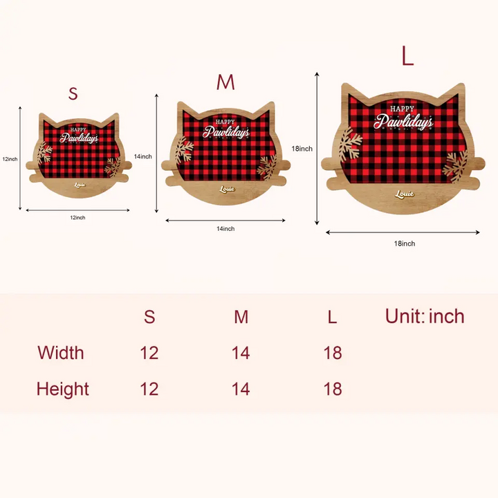 Checkered Pattern Christmas - Personalized Custom Door Sign - Christmas Gift For Cat Lover, Cat Owner, Dog Lover, Dog Owner, Cat Mom, Cat Dad, Dog Mom, Dog Dad