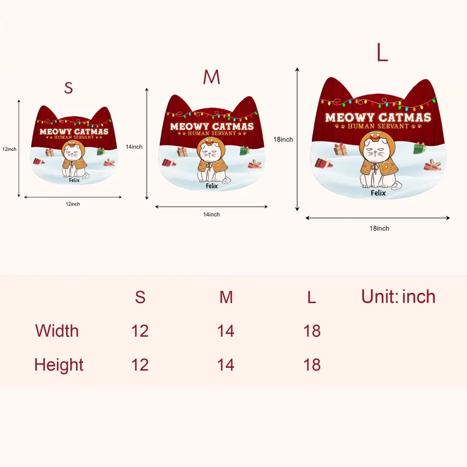 Meowy Catmas - Personalized Custom Door Sign - Christmas Gift For Cat Lover, Cat Owner, Cat Mom, Cat Dad