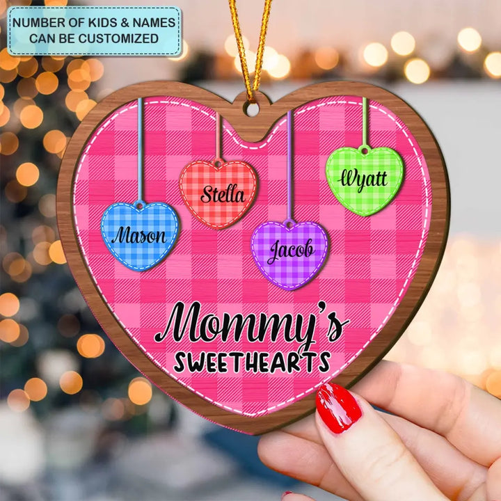 Grandma's Sweethearts - Personalized Custom Layer Wood Ornament - Christmas Gift For Grandma, Mom, Family Members