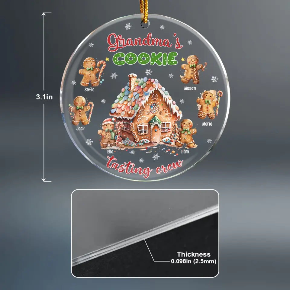 Grandma's Cookie Tasting Crew - Personalized Custom Mica Ornament - Christmas Gift For Grandma, Mom, Family Members