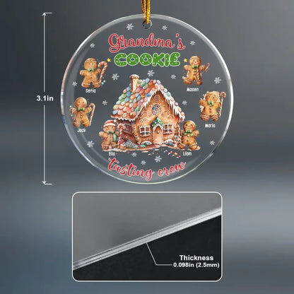 Grandma's Cookie Tasting Crew - Personalized Custom Mica Ornament - Christmas Gift For Grandma, Mom, Family Members