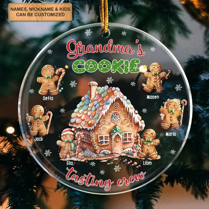 Grandma's Cookie Tasting Crew - Personalized Custom Mica Ornament - Christmas Gift For Grandma, Mom, Family Members