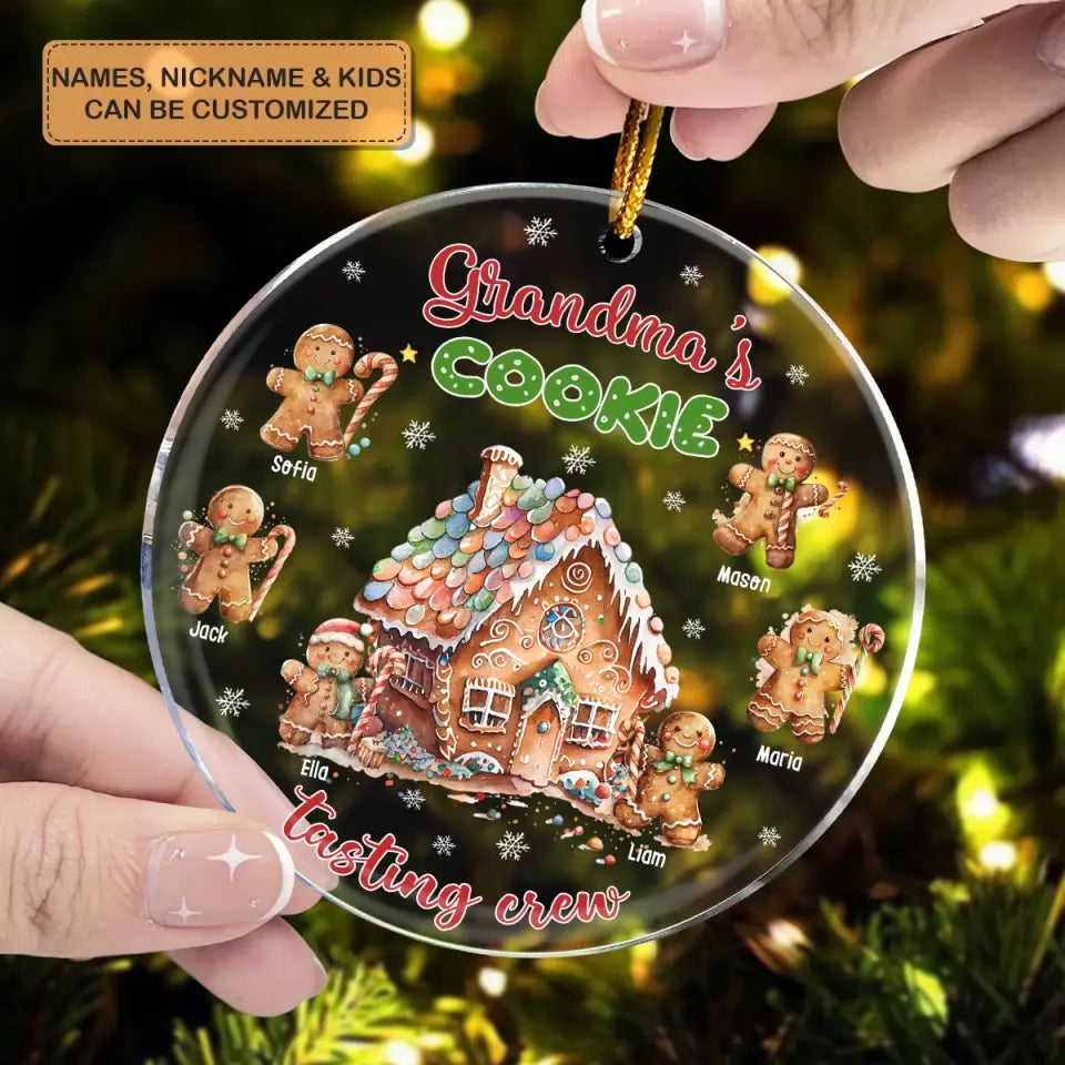 Grandma's Cookie Tasting Crew - Personalized Custom Mica Ornament - Christmas Gift For Grandma, Mom, Family Members