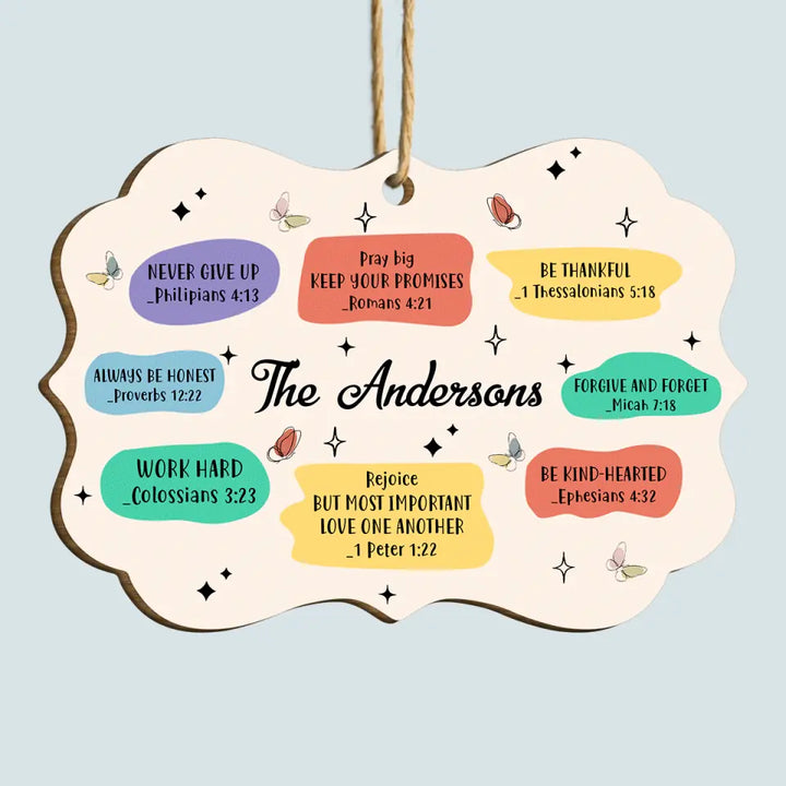 Personalized Christian Family Gift - Custom Wood Ornament - Christmas Gift For Family Members