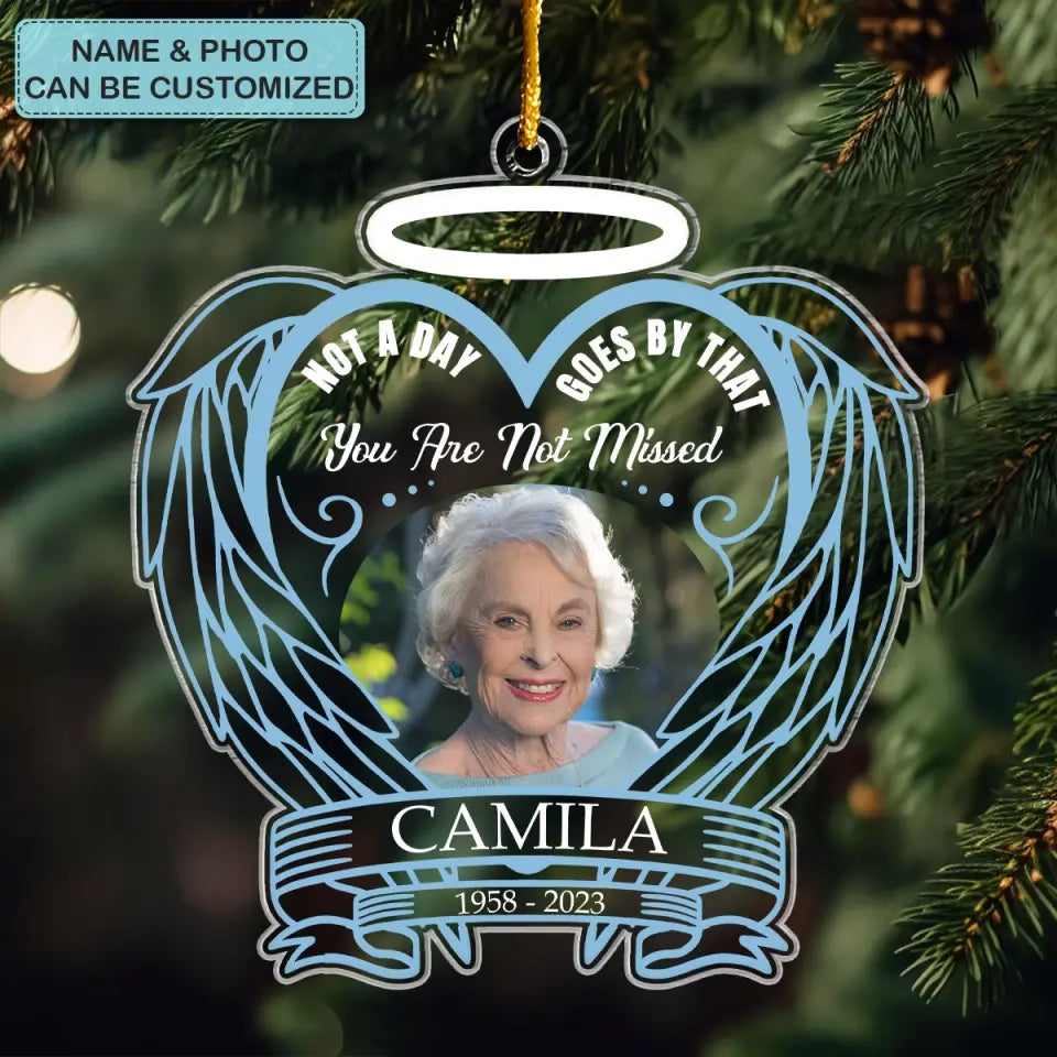 Not A Day Goes By You're Not Miss - Personalized Custom Mica Ornament - Christmas, Memorial Gift For Family Members