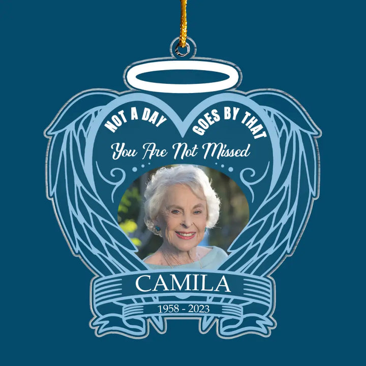 Not A Day Goes By You're Not Miss - Personalized Custom Mica Ornament - Christmas, Memorial Gift For Family Members