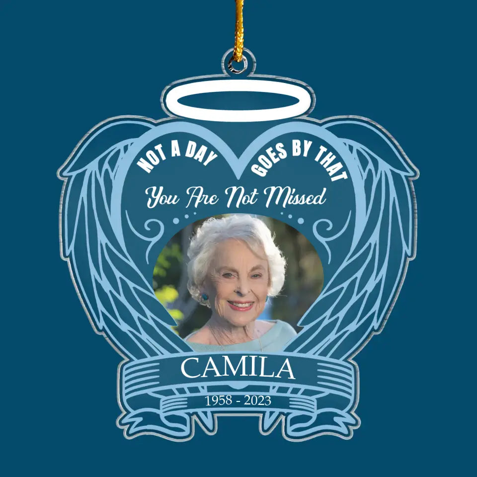 Not A Day Goes By You're Not Miss - Personalized Custom Mica Ornament - Christmas, Memorial Gift For Family Members