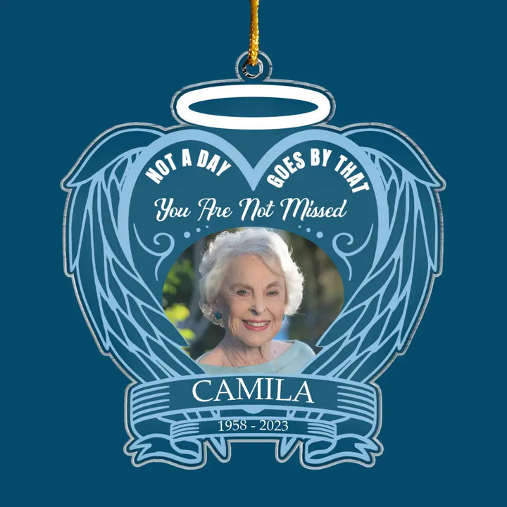 Not A Day Goes By You're Not Miss - Personalized Custom Mica Ornament - Christmas, Memorial Gift For Family Members