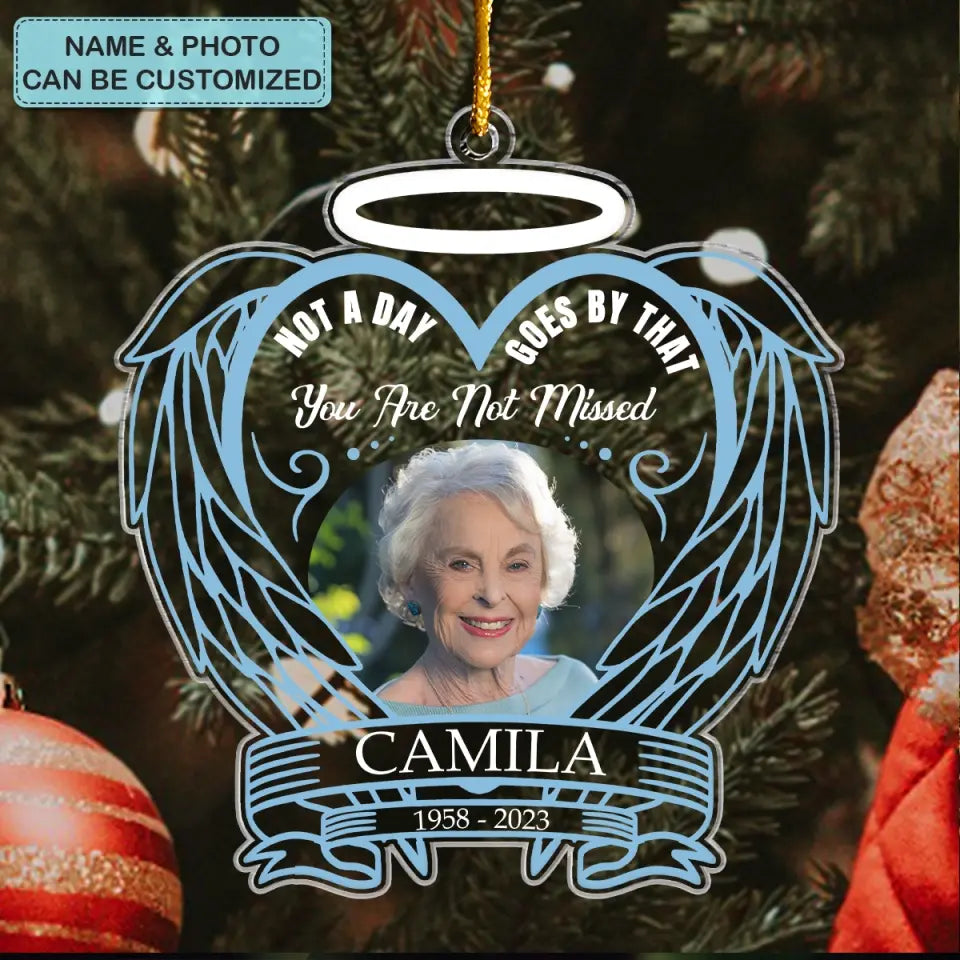 Not A Day Goes By You're Not Miss - Personalized Custom Mica Ornament - Christmas, Memorial Gift For Family Members