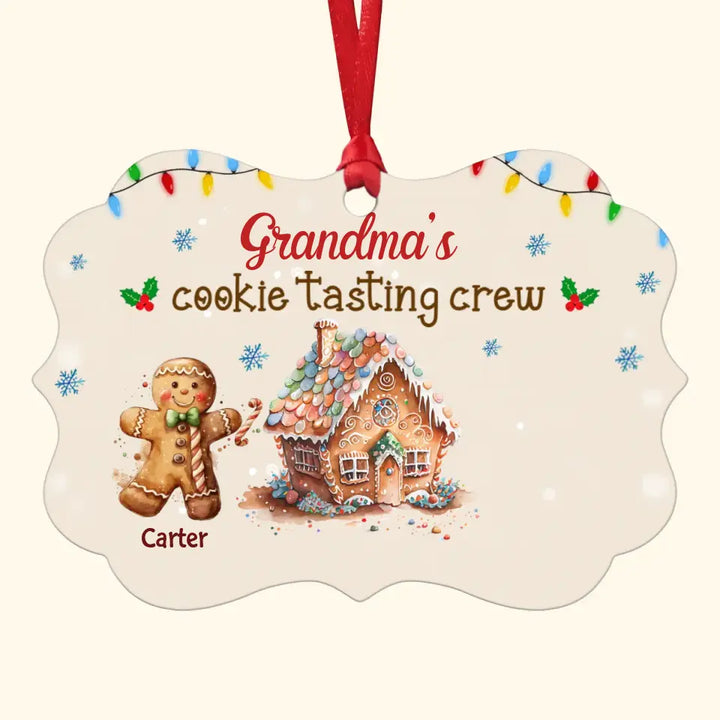 Grandma's Cookie Tasting Crew - Personalized Custom Aluminium Ornament - Christmas Gift For Grandma, Mom, Family Members