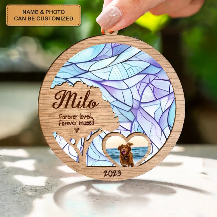 Memorial Cat Ornament - Personalized Custom Suncatcher Layer Mix Ornament