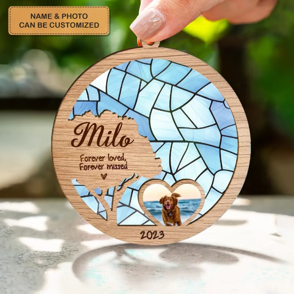 Memorial Cat Ornament - Personalized Custom Suncatcher Layer Mix Ornament