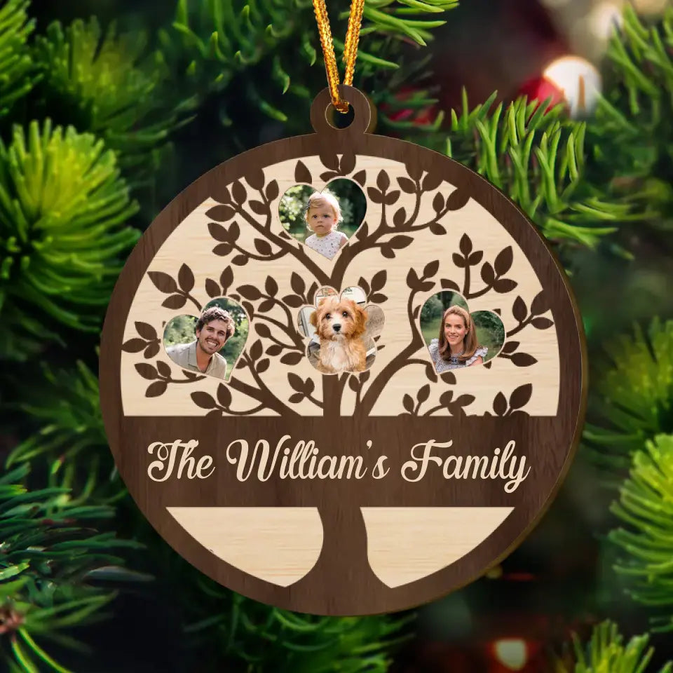 Our Family Tree - Personalized Custom Layer Wood Ornament - Christmas Gift For Family, Family Members