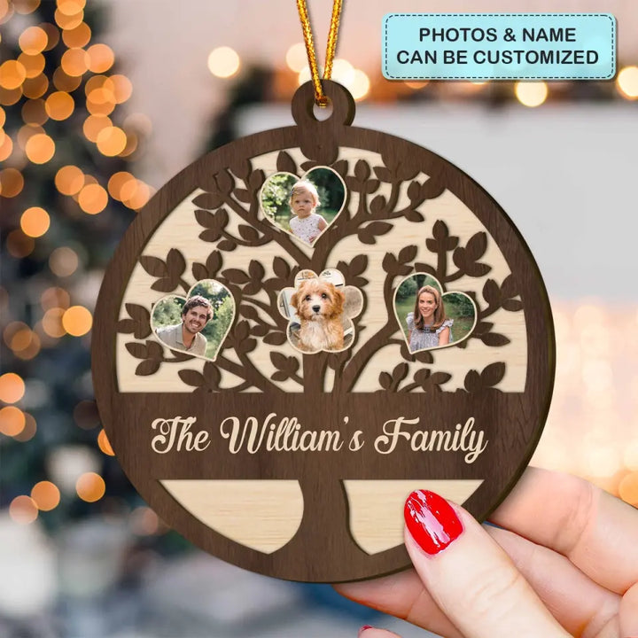 Our Family Tree - Personalized Custom Layer Wood Ornament - Christmas Gift For Family, Family Members