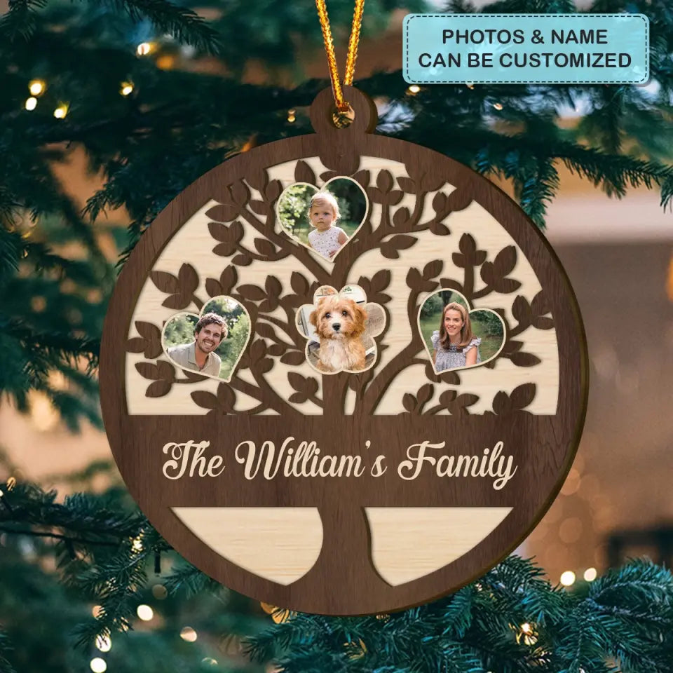 Our Family Tree - Personalized Custom Layer Wood Ornament - Christmas Gift For Family, Family Members