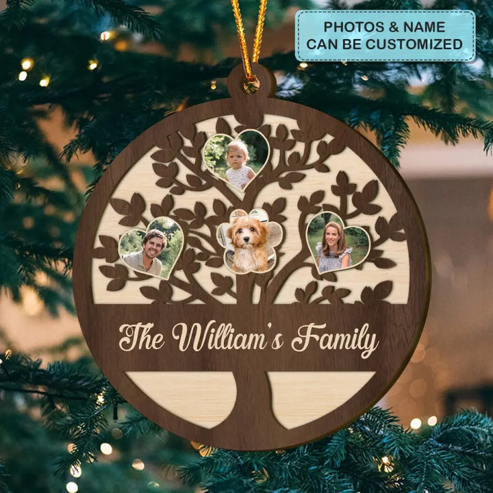 Our Family Tree - Personalized Custom Layer Wood Ornament - Christmas Gift For Family, Family Members