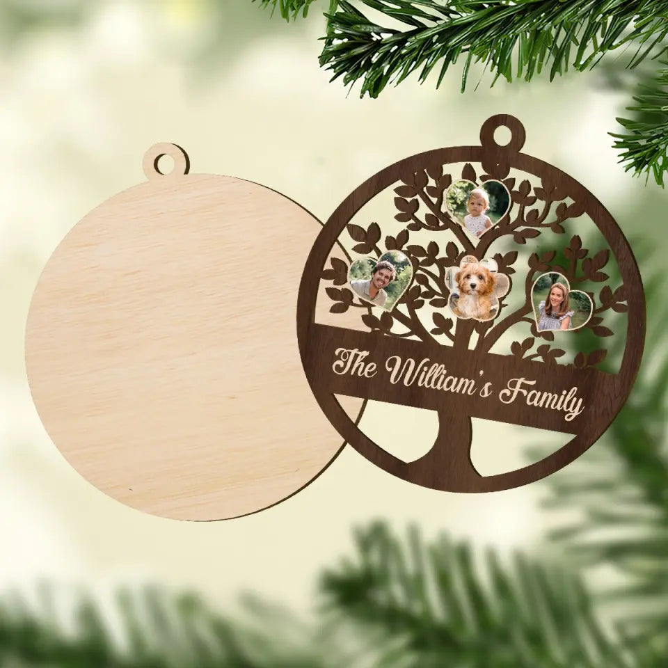Our Family Tree - Personalized Custom Layer Wood Ornament - Christmas Gift For Family, Family Members