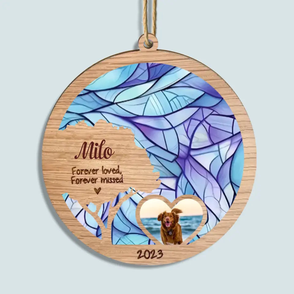 Memorial Cat Ornament - Personalized Custom Suncatcher Layer Mix Ornament