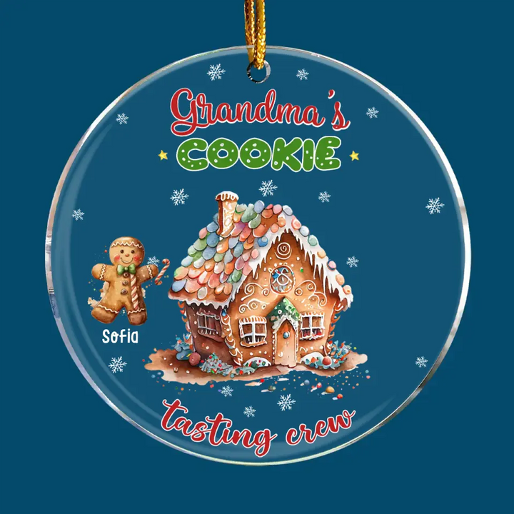 Grandma's Cookie Tasting Crew - Personalized Custom Mica Ornament - Christmas Gift For Grandma, Mom, Family Members