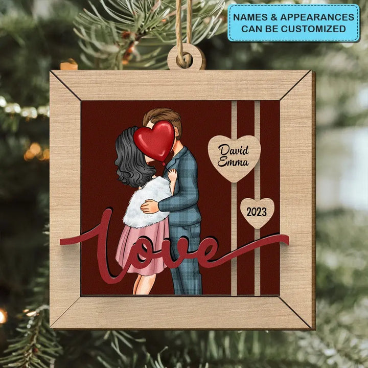 Love Since - Personalized Custom Wood Ornament - Christmas Gift For Couple, Wife, Husband