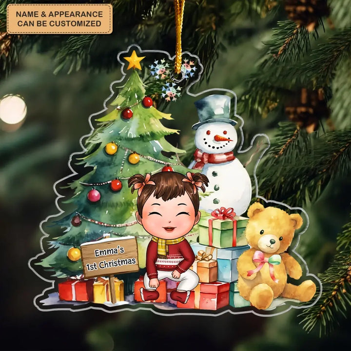1st Christmas My Baby - Personalized Custom Mica Ornament - Christmas Gift For Baby