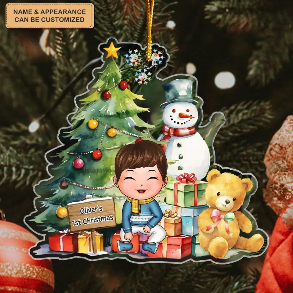 1st Christmas My Baby - Personalized Custom Mica Ornament - Christmas Gift For Baby