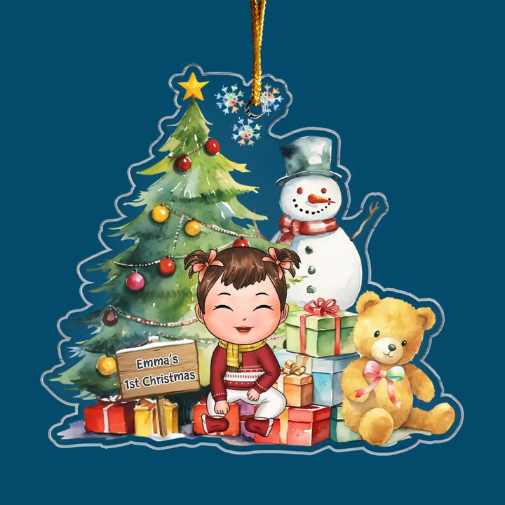 1st Christmas My Baby - Personalized Custom Mica Ornament - Christmas Gift For Baby