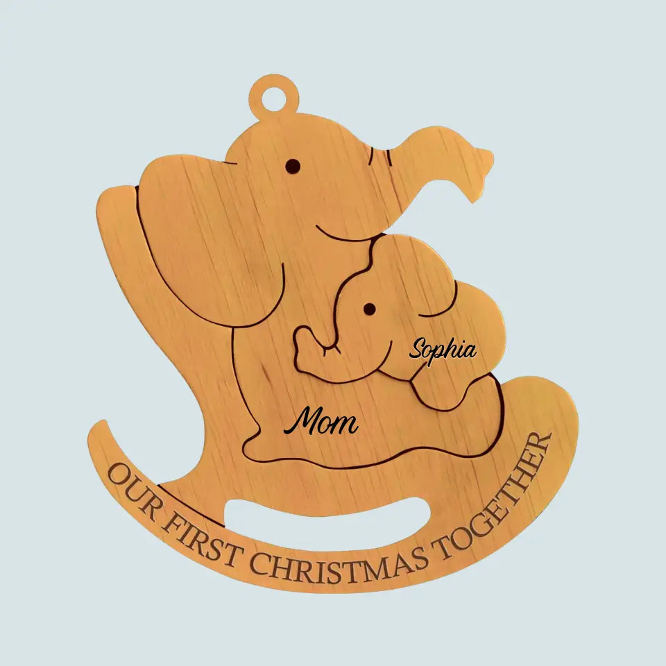 Our First Christmas Together Mom & Baby - Personalized Custom Wood Ornament - Christmas Gift For Family Members, Mom