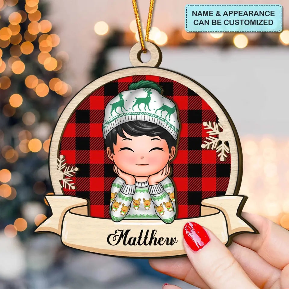 Christmas Kid - Personalized Custom Layer Wood Ornament - Christmas Gift For Grandma, Mom, Family Members