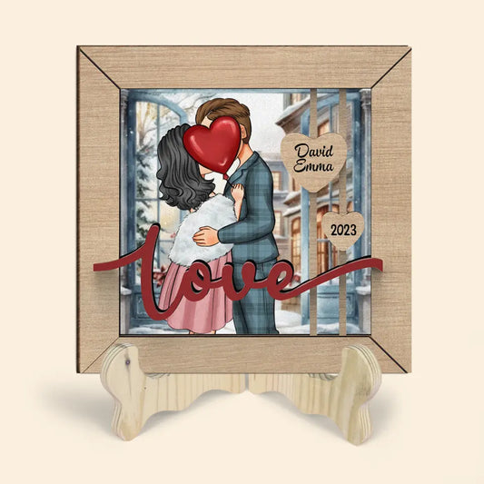 Together Since - Personalized Custom 1 Layer Wooden Sign - Valentine's Day Gift For Couple, Wife, Husband, Boyfriends, Girlfriends