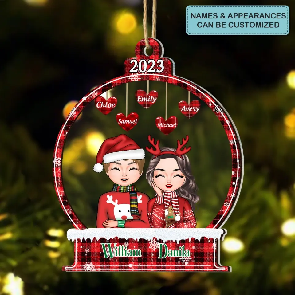 Sparkling Family - Personalized Custom Layer Mix Ornament - Christmas Gift For Family Members