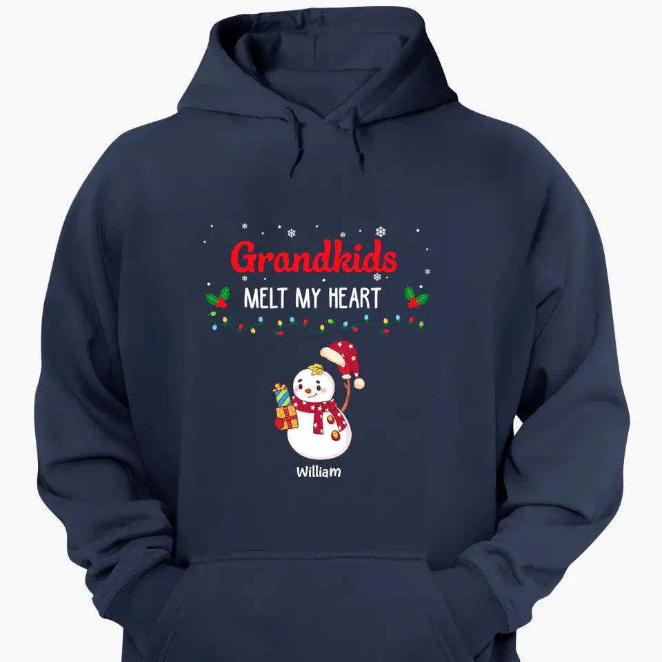 Grandkids Melt My Heart - Personalized Custom T-shirt - Christmas Gift For Grandma, Mom, Family Members