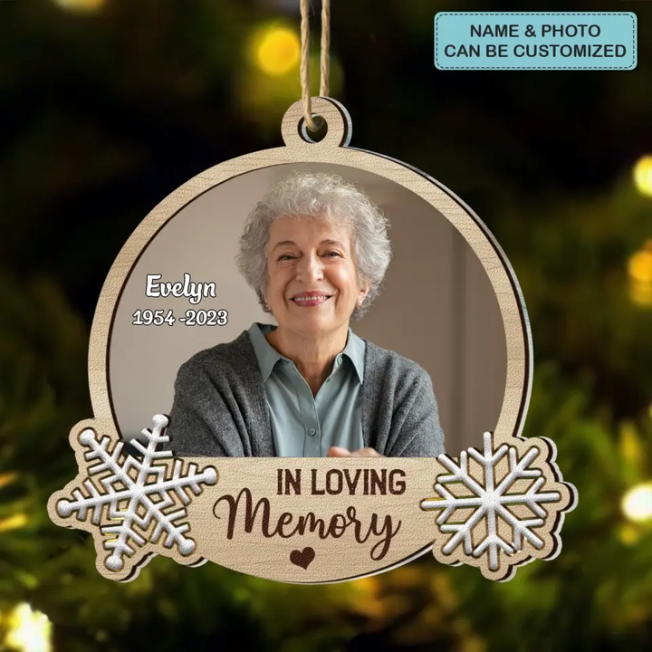 In Loving Memory - Personalized Custom Layer Mix Ornament - Christmas, Memorial Gift For Family Members
