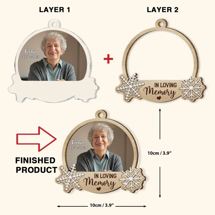 In Loving Memory - Personalized Custom Layer Mix Ornament - Christmas, Memorial Gift For Family Members