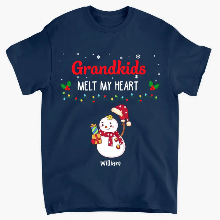 Grandkids Melt My Heart - Personalized Custom T-shirt - Christmas Gift For Grandma, Mom, Family Members