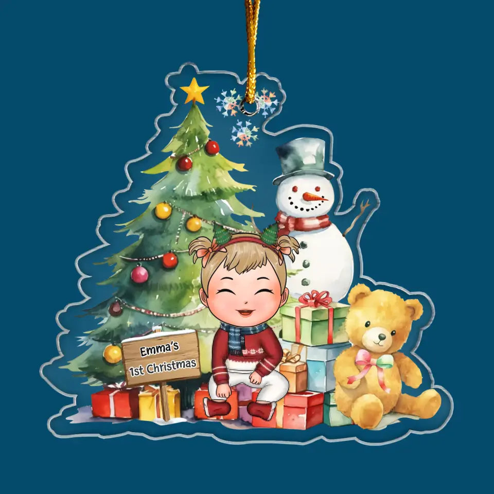 1st Christmas My Baby - Personalized Custom Mica Ornament - Christmas Gift For Baby