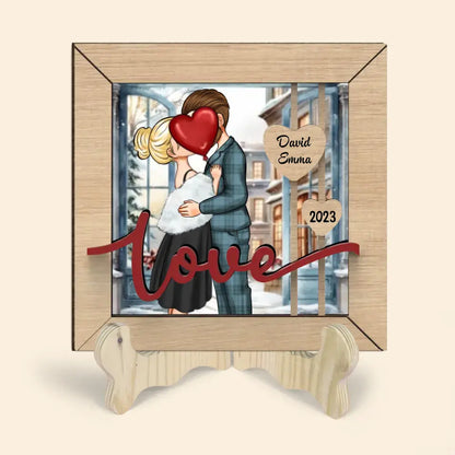 Together Since - Personalized Custom 1 Layer Wooden Sign - Valentine's Day Gift For Couple, Wife, Husband, Boyfriends, Girlfriends