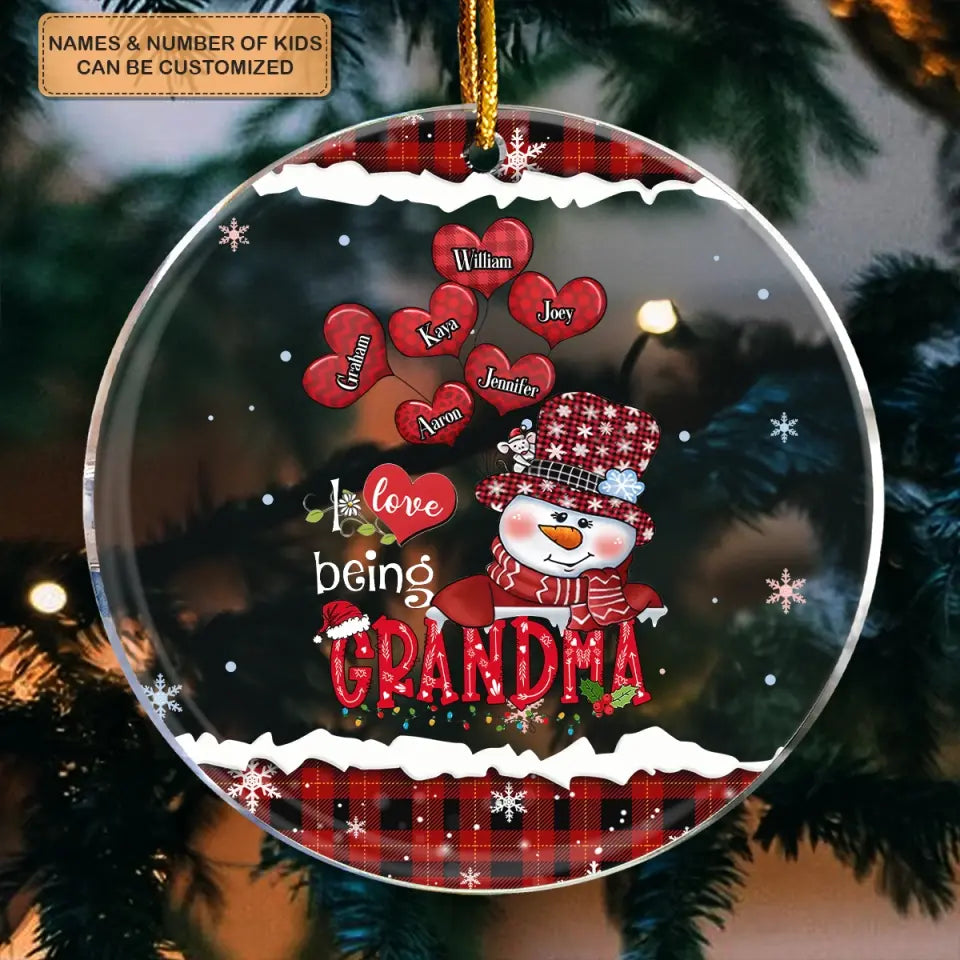 I Love Being Grandma V2 - Personalized Custom Mica Ornament - Christmas Gift For Grandma, Mom, Family Members