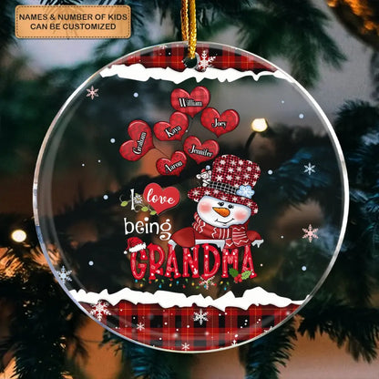 I Love Being Grandma V2 - Personalized Custom Mica Ornament - Christmas Gift For Grandma, Mom, Family Members