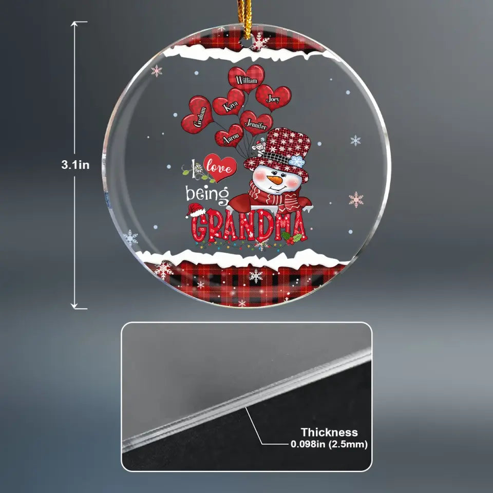 I Love Being Grandma V2 - Personalized Custom Mica Ornament - Christmas Gift For Grandma, Mom, Family Members