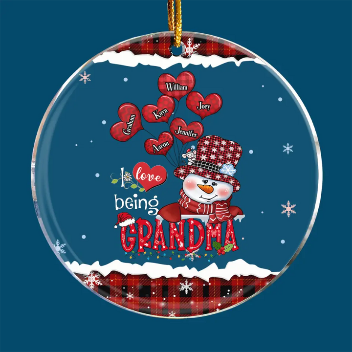 I Love Being Grandma V2 - Personalized Custom Mica Ornament - Christmas Gift For Grandma, Mom, Family Members