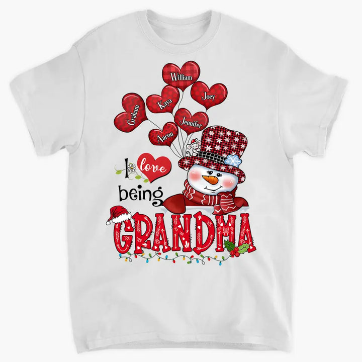 I Love Being Grandma V2 - Personalized Custom T-shirt - Christmas Gift For Grandma, Mom, Family Members
