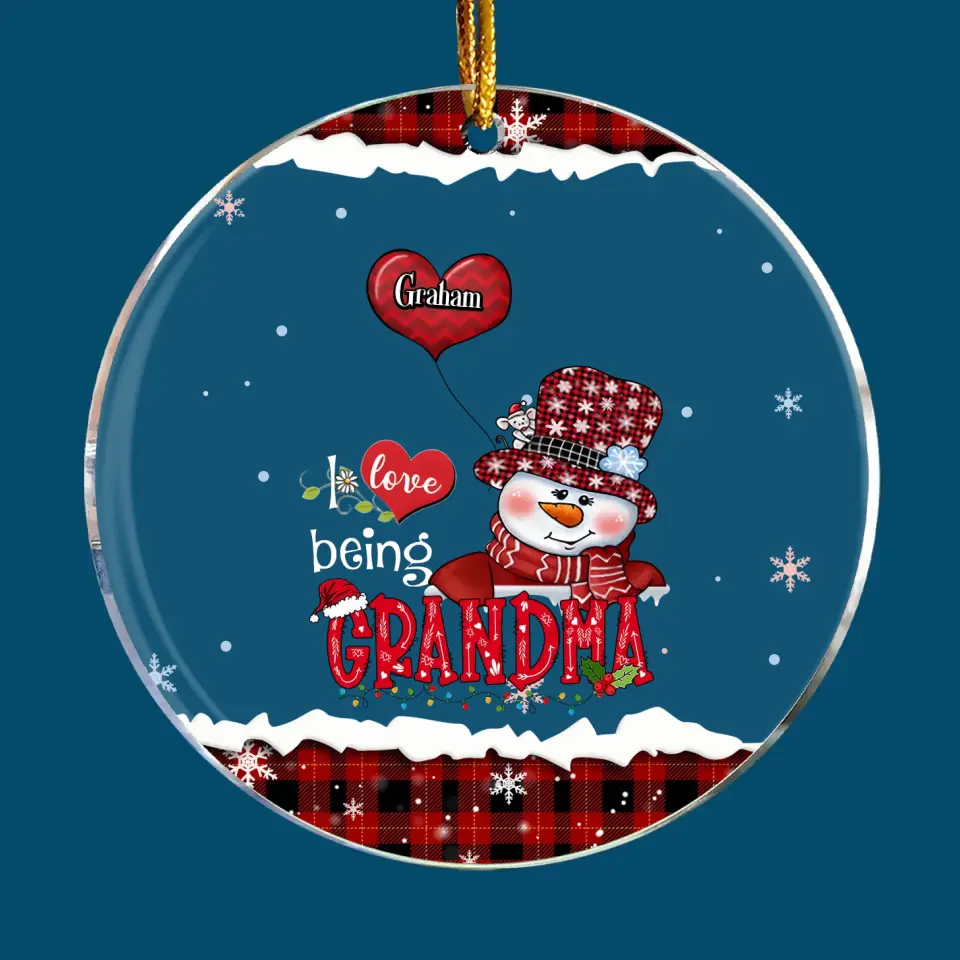 I Love Being Grandma V2 - Personalized Custom Mica Ornament - Christmas Gift For Grandma, Mom, Family Members