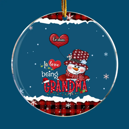 I Love Being Grandma V2 - Personalized Custom Mica Ornament - Christmas Gift For Grandma, Mom, Family Members