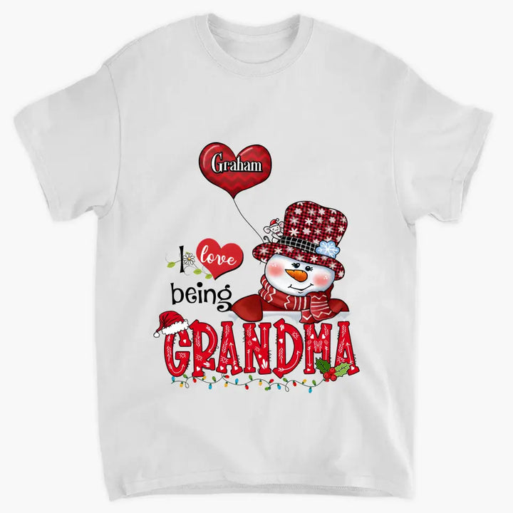 I Love Being Grandma V2 - Personalized Custom T-shirt - Christmas Gift For Grandma, Mom, Family Members