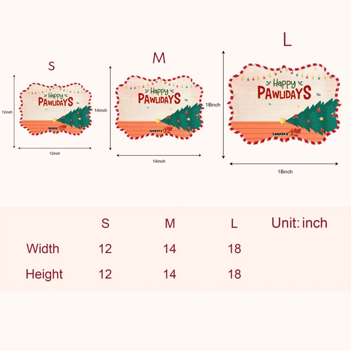 Happy Pawlidays - Personalized Custom Door Sign - Christmas Gift For Pet Lover, Pet Dad, Pet Mom, Pet Owner