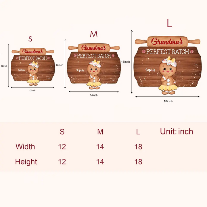Grandma's Perfect Batch - Personalized Custom Door Sign - Christmas Gift For Grandma, Family Members