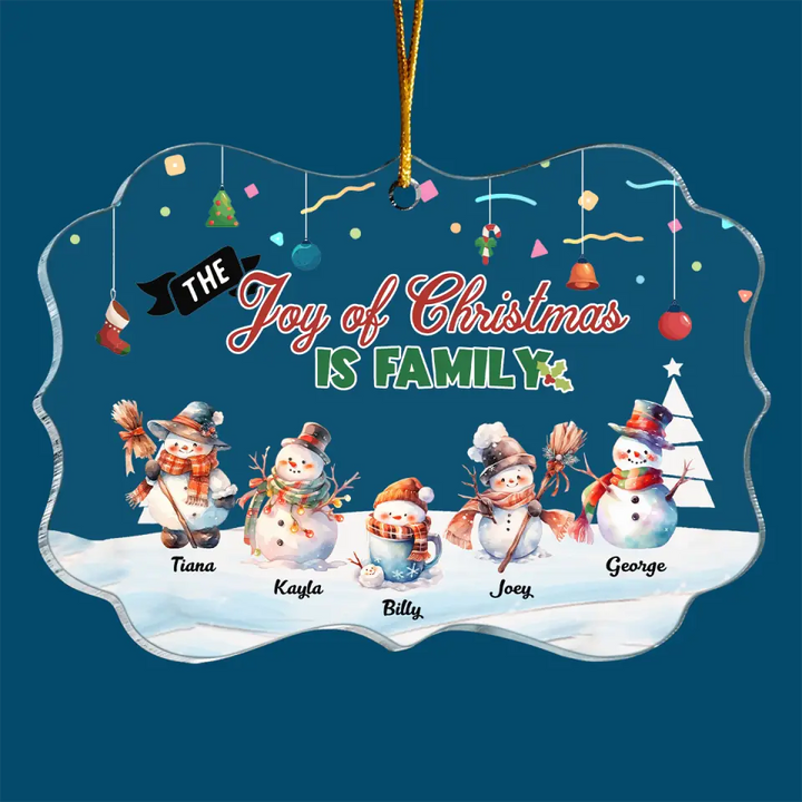 The Joy Of Christmas Is Family - Personalized Custom Mica Ornament - Christmas Gift For Family Members